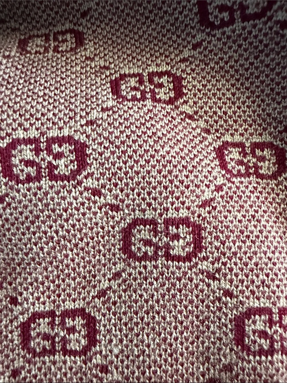 Gucci Tan and Burgundy GG Knit Beanie for Kids
